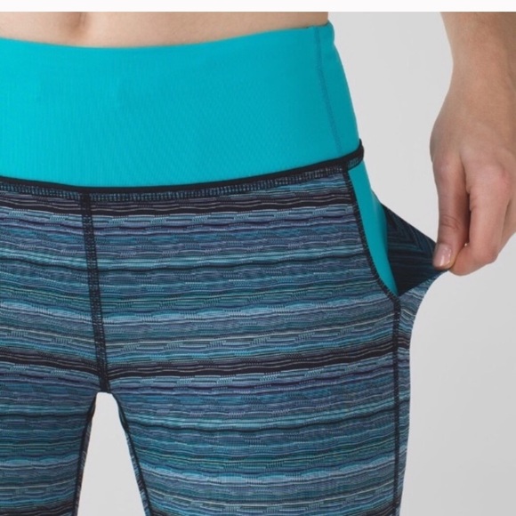 Lululemon Pace Rival Crop Space Dye Blue Size 4 - Picture 1 of 8
